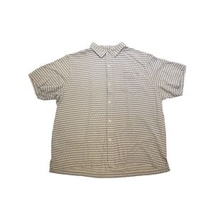 Tommy Bahama Shirt Mens Size XXL Silk Blue Beige Pattern Button Up Short‎ Sleeve